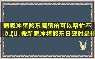 搬家冲猪煞东属猪的可以帮忙不 🦊 ,搬新家冲猪煞东日破时是什么意思